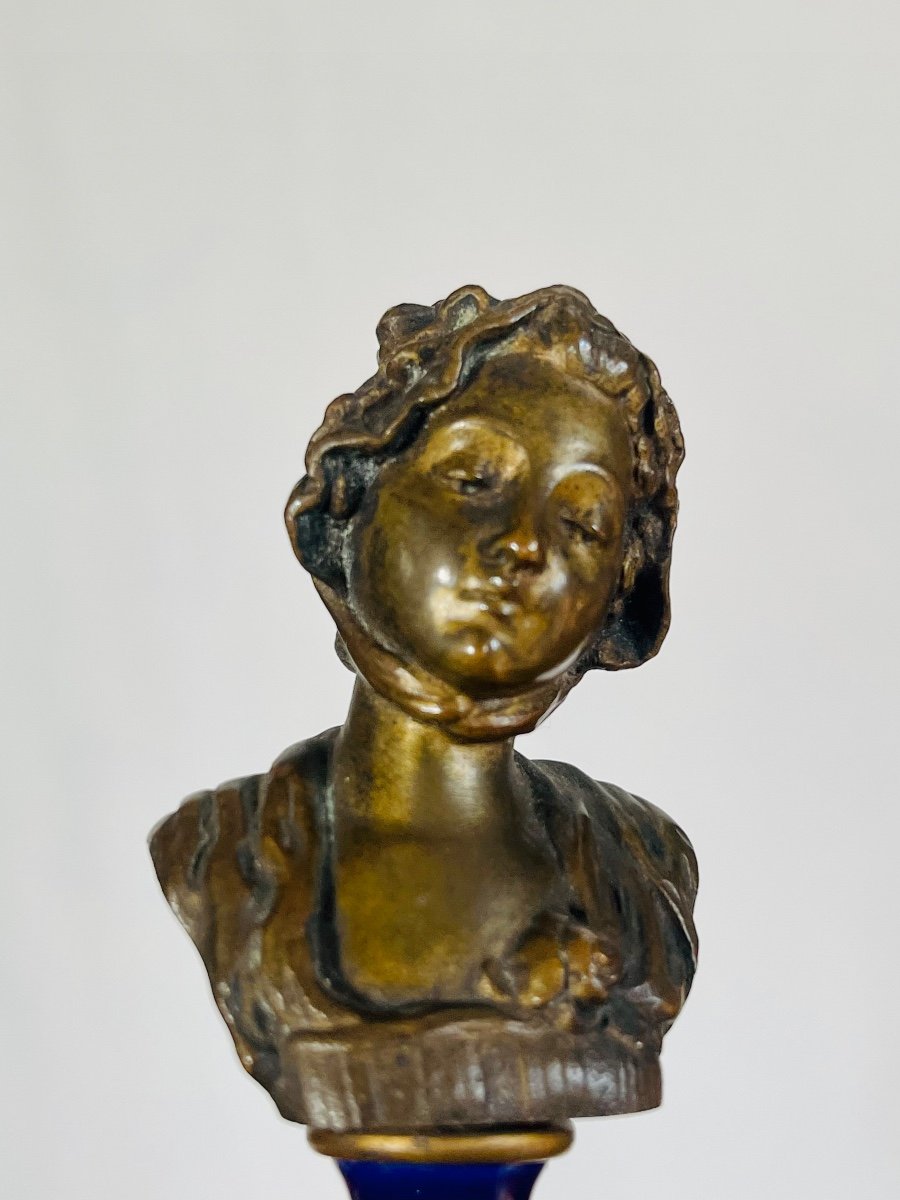 Bust Of Young Girl After Jean Baptiste Greuze-photo-2